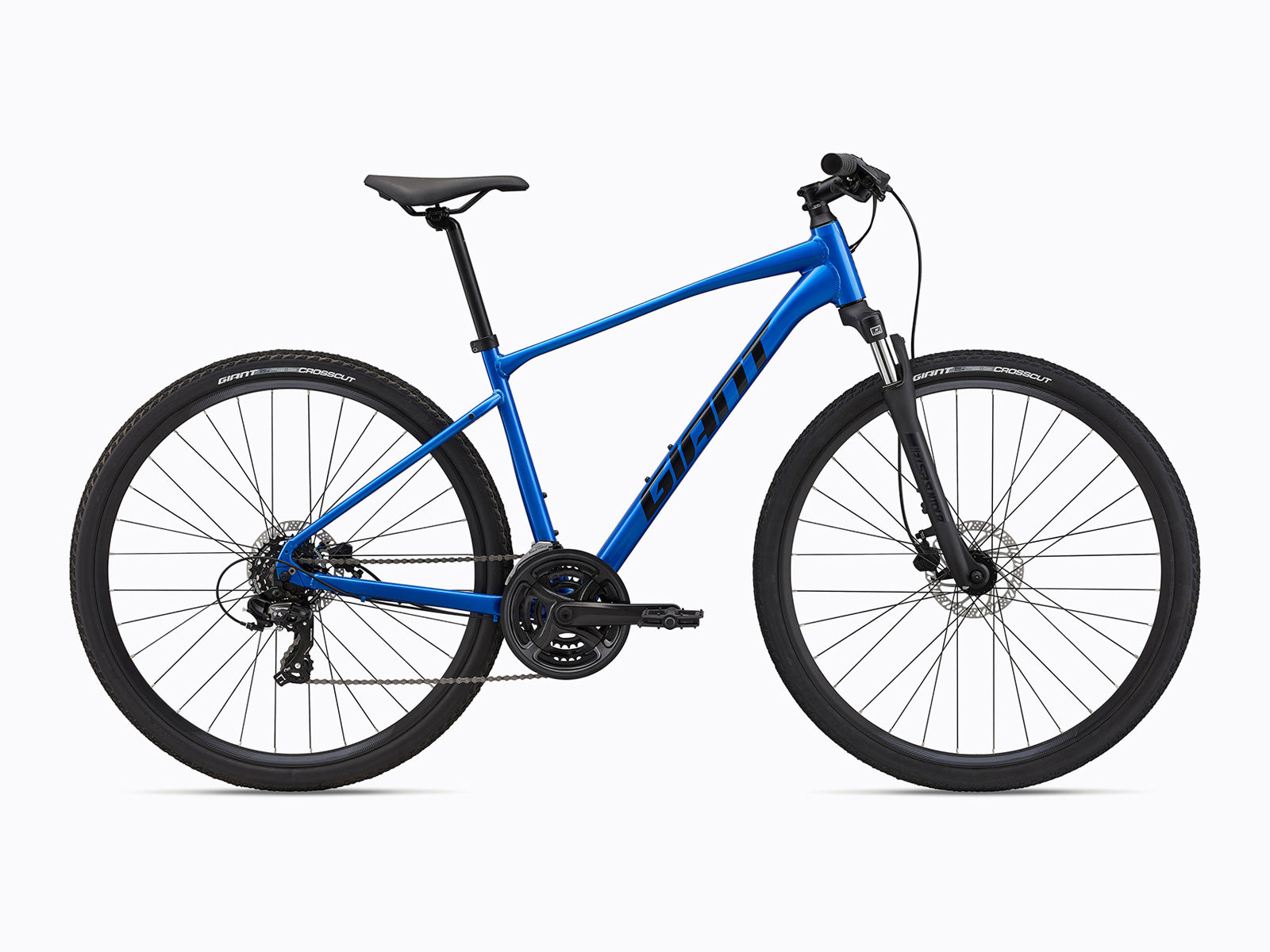 A sleek blue specialized road bike displayed against a neutral background, highlighting its aerodynamic design and features.
