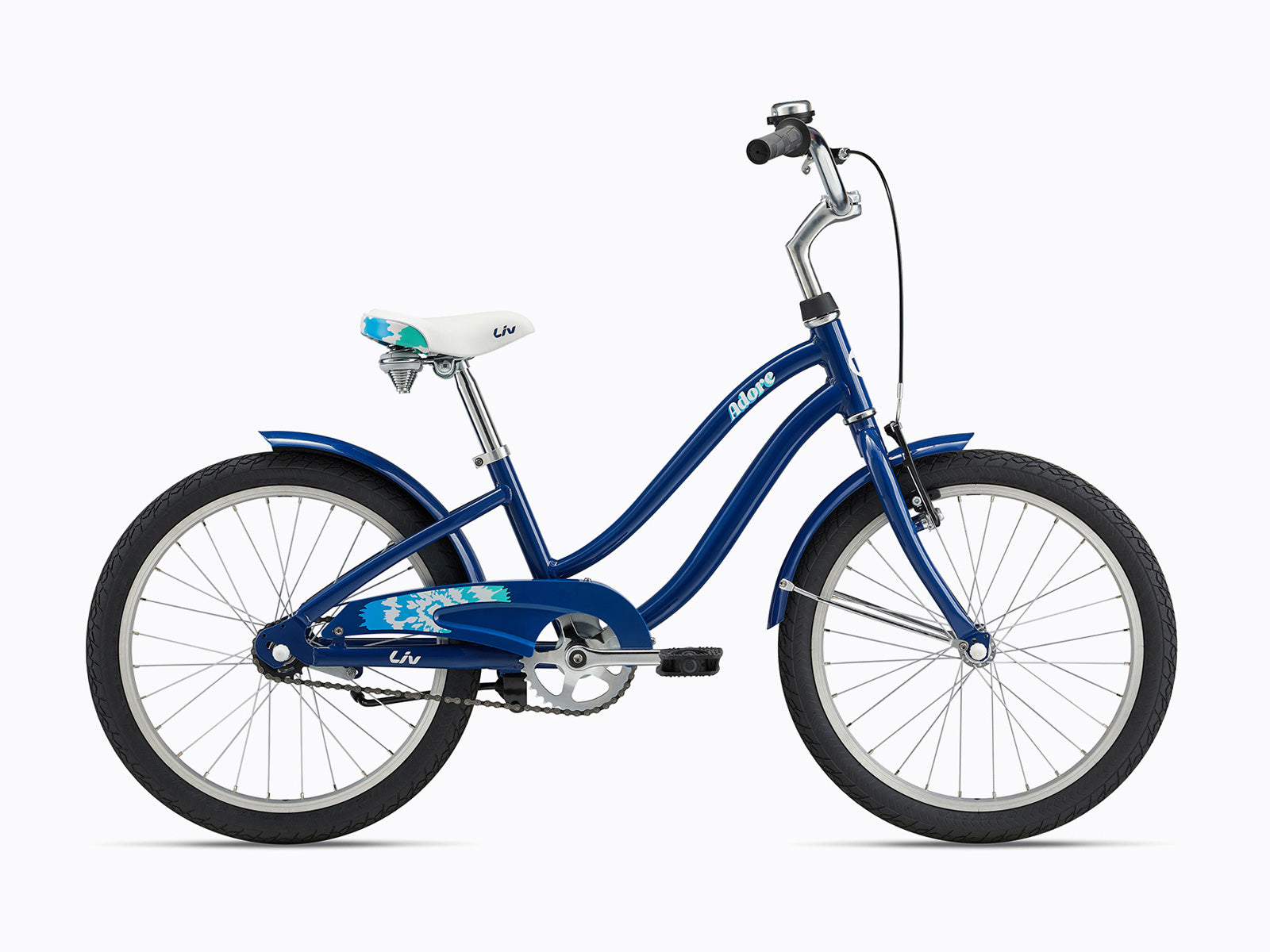 Detailed view of a bicycle with a striking blue frame, highlighting its structure and color.