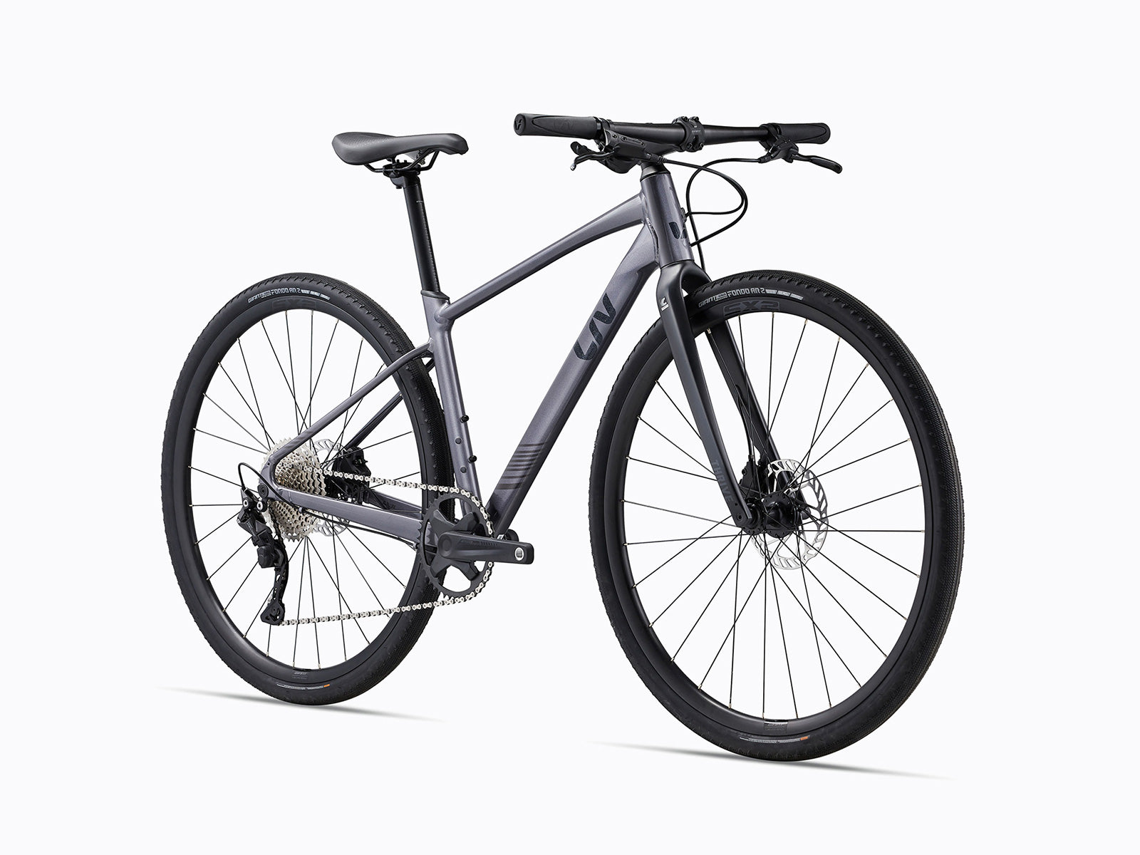 A mountain bike featuring a visible chain and chainring, showcasing its mechanical components and rugged design.