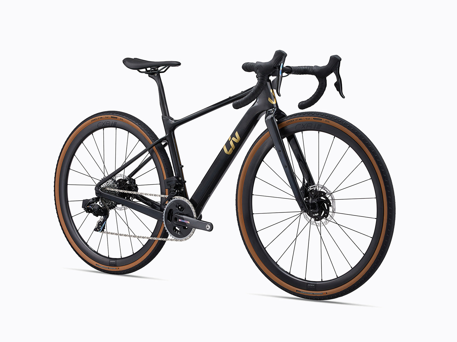 A mountain bike featuring a visible chain and chainring, showcasing its mechanical components and rugged design.