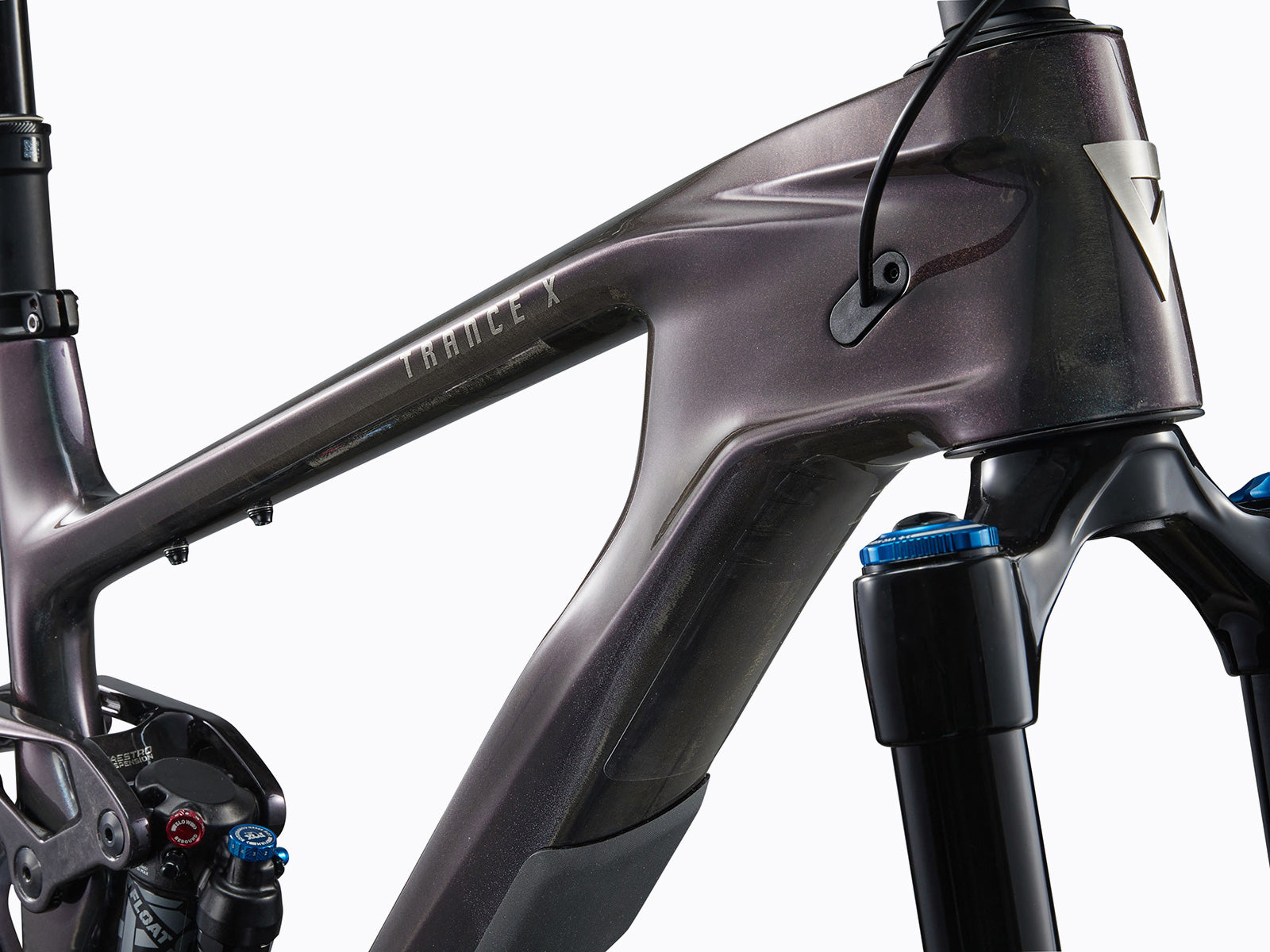 Close-up of a bicycle's front end