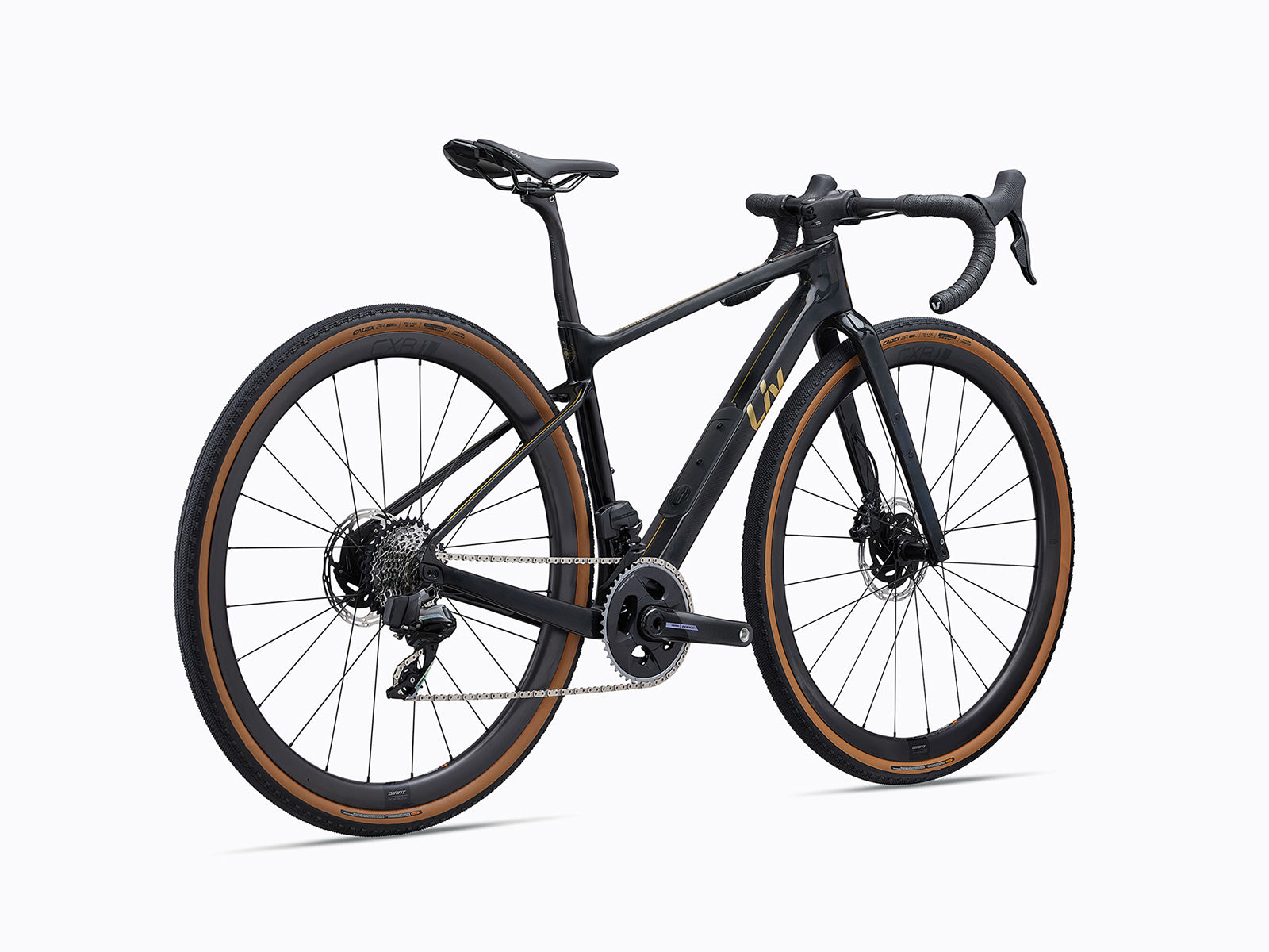 A mountain bike featuring a visible chain and chainring, showcasing its mechanical components and rugged design.