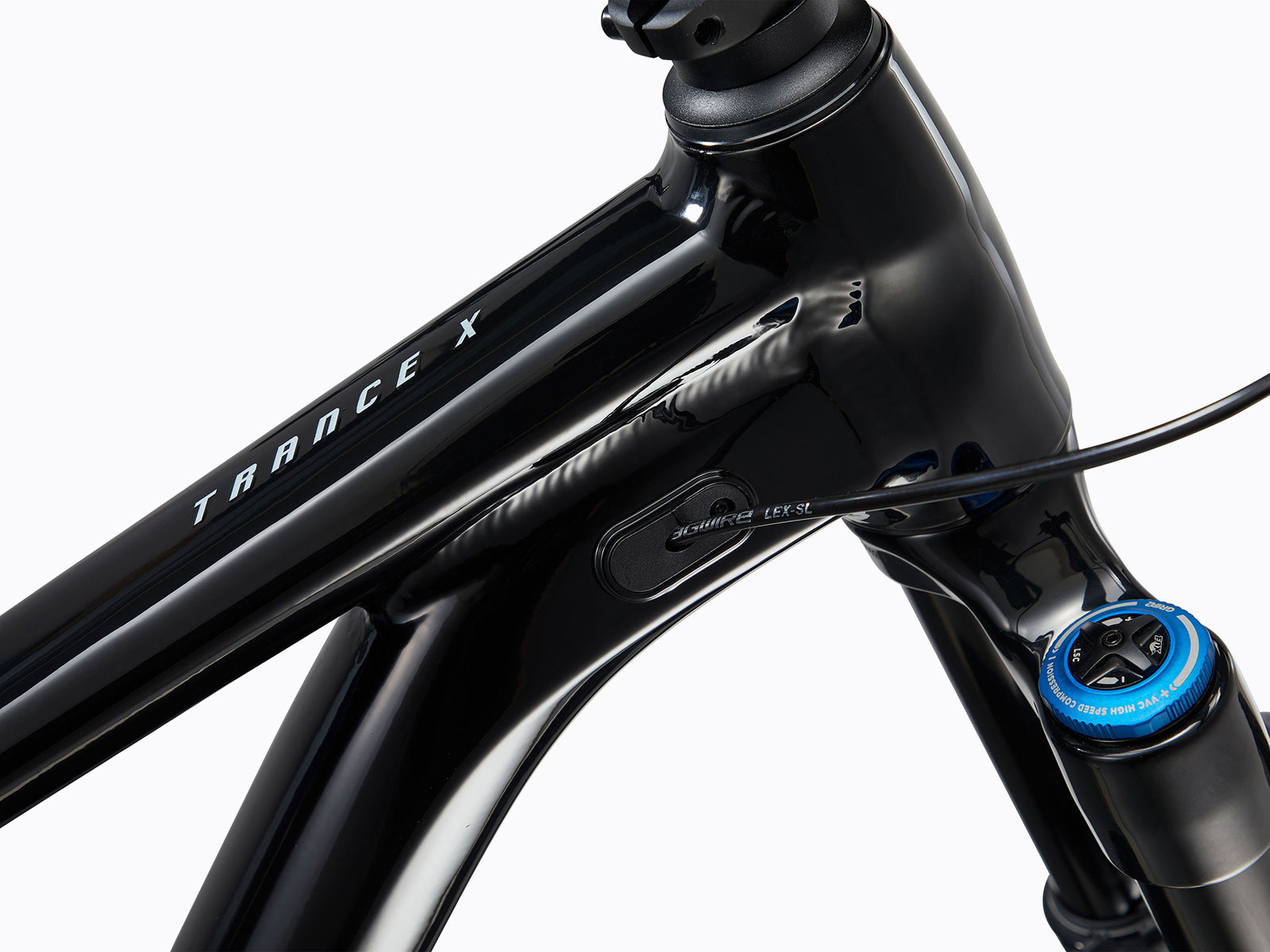 Close-up of a bicycle's front end