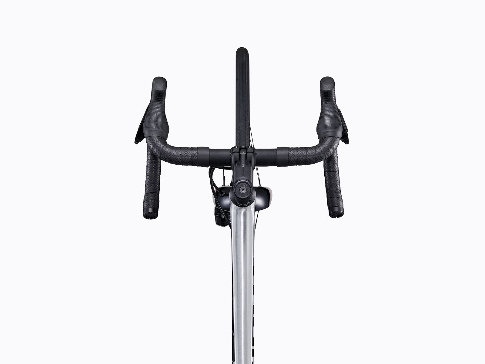top down view of a bicycle's stem and handlebars.
