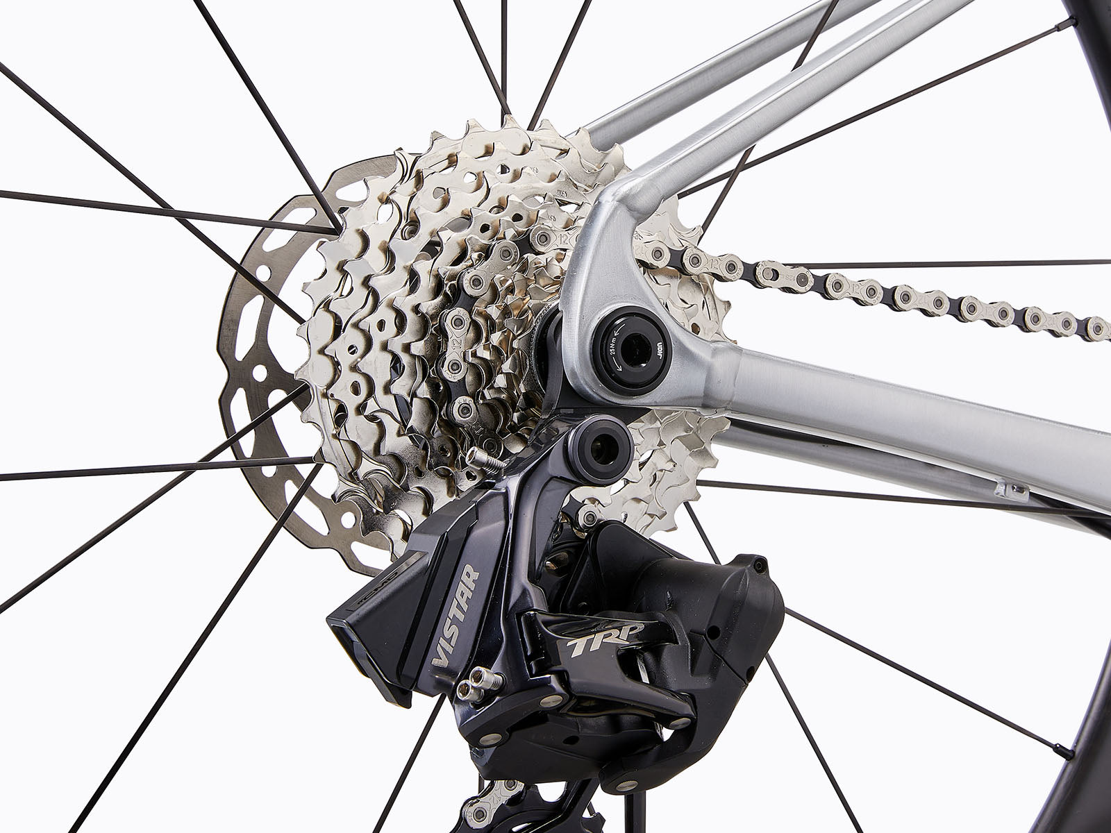 close up view of a bicycle's cassette.
