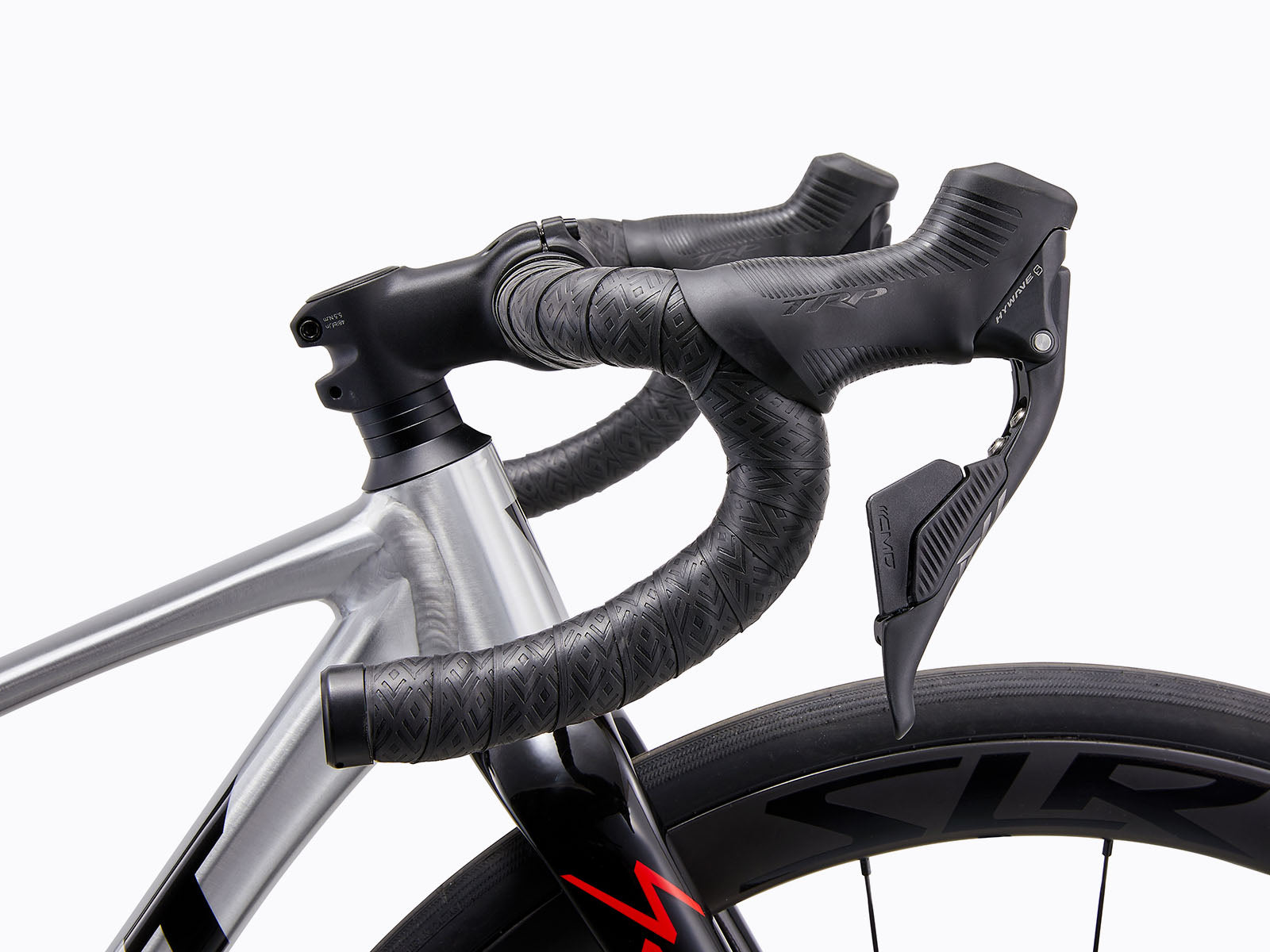 side view of a bicycle's stem,handlebars and shift levers.