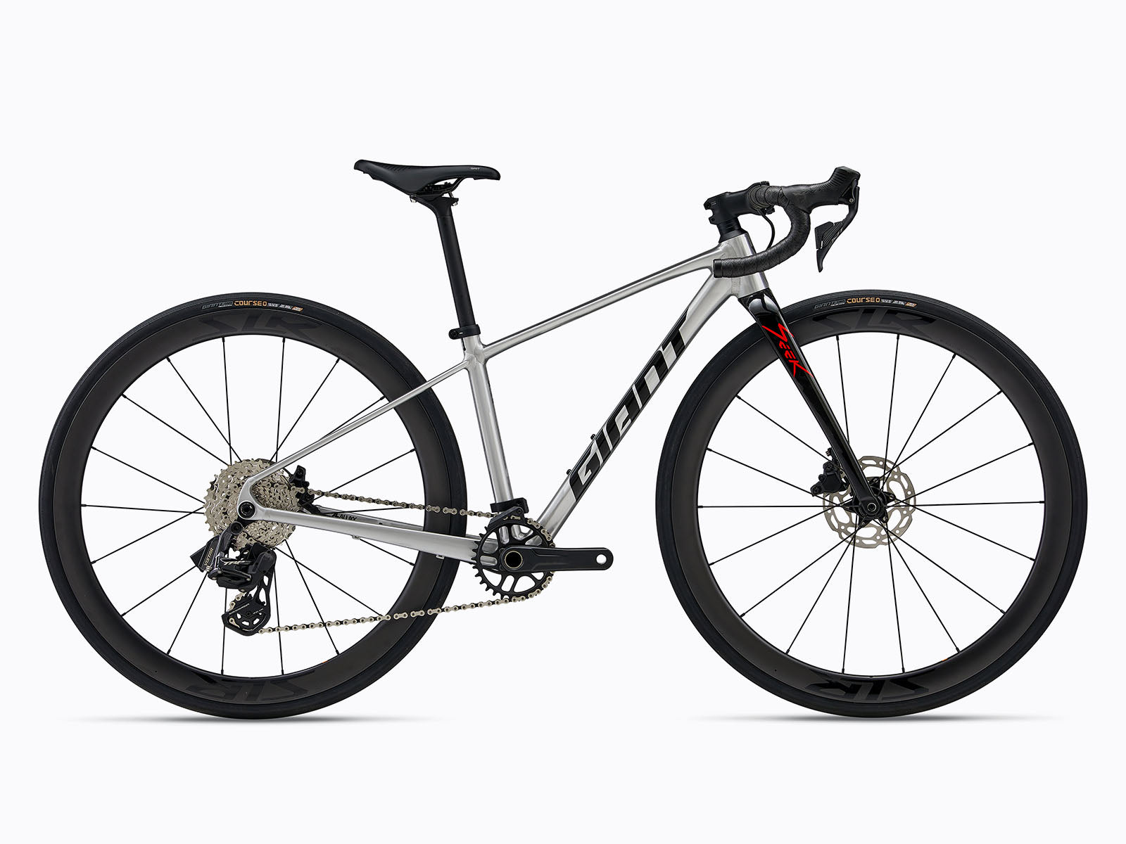 A Gray Roadbike.