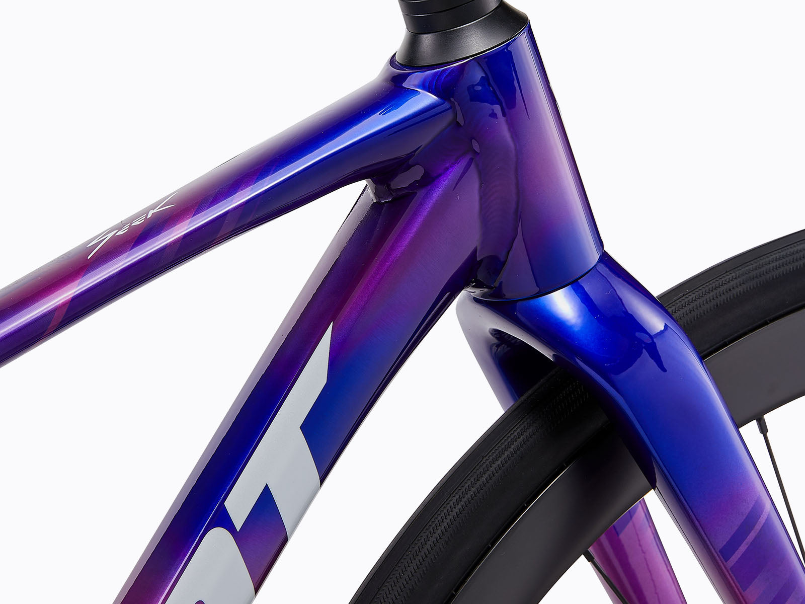 close up view of a bicycle's head tube.