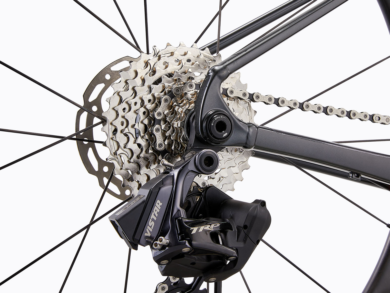 close up view of a bicycle's cassette.