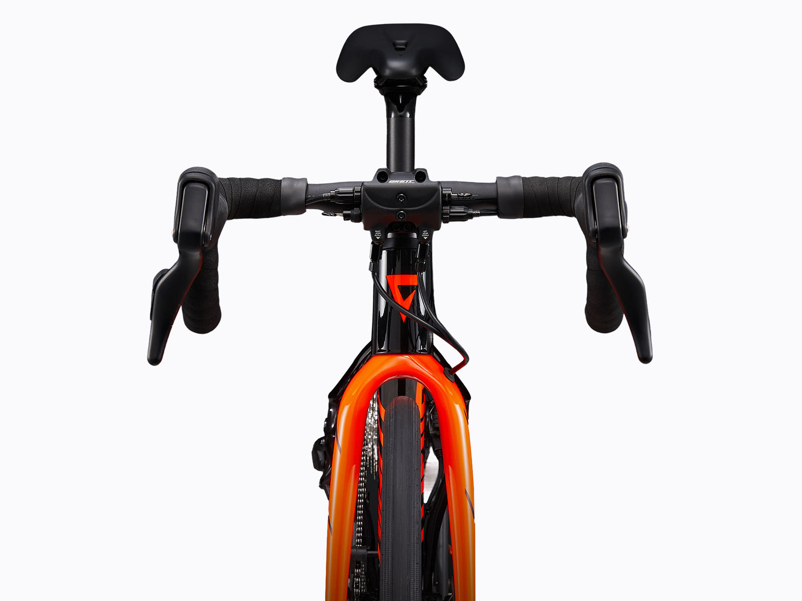 a black bicycle saddle with seat post.