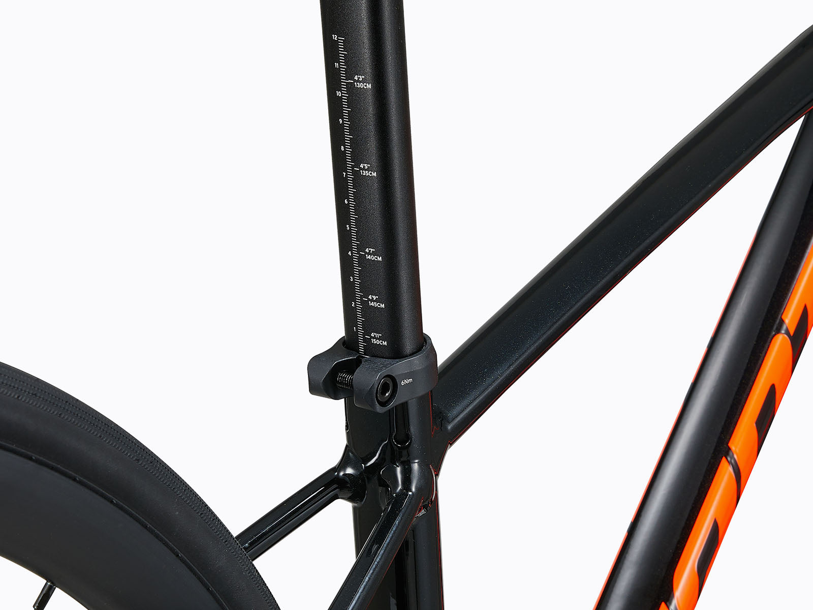 close up view of a bicycle's head tube.