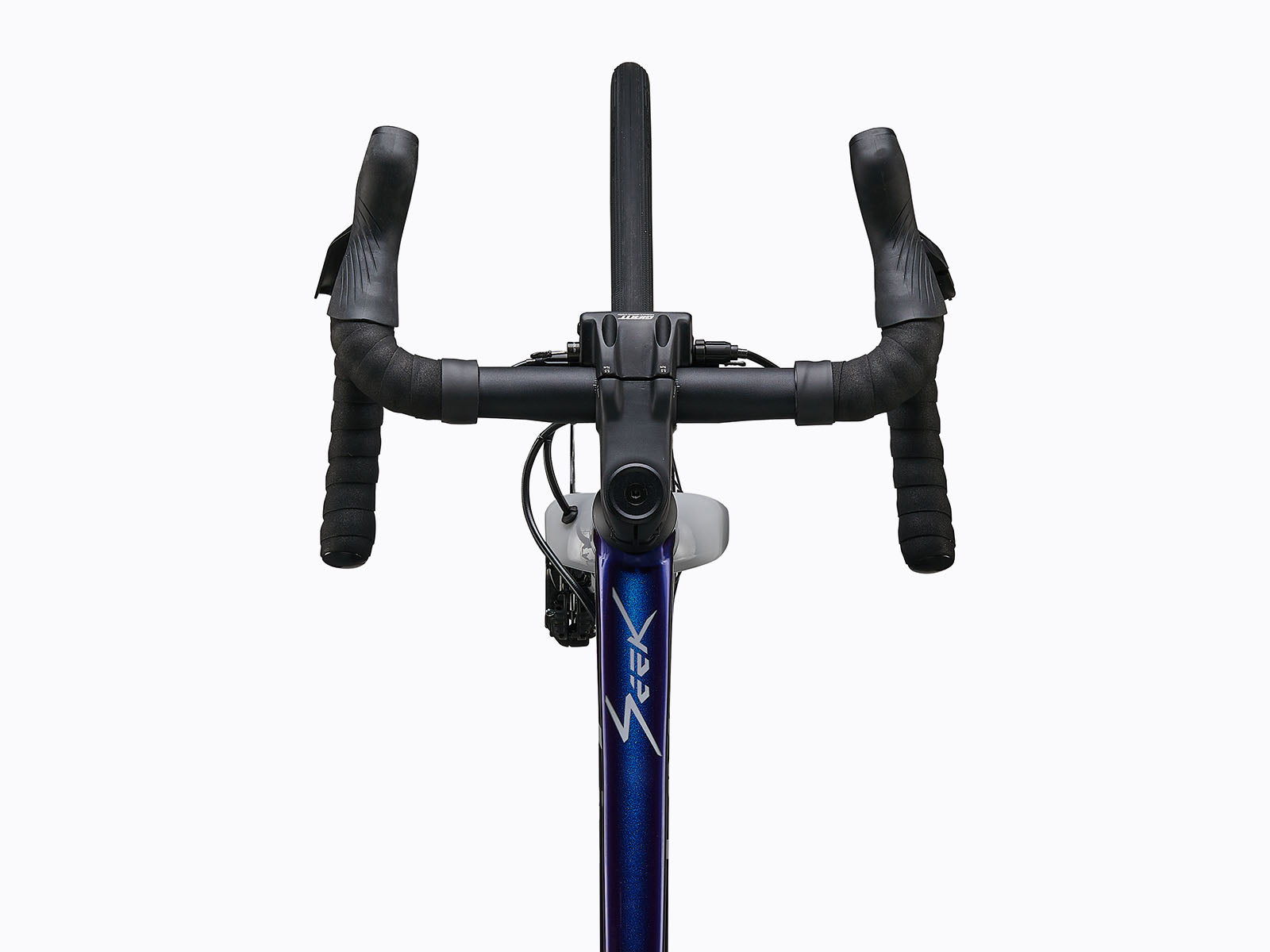 close up view of a bicycle's stem and handlebars.