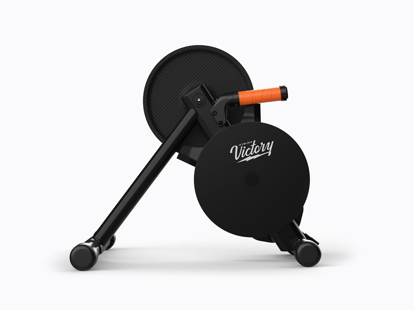 jetblack victory smart cycle trainer with zwift cog and click side